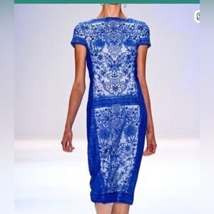 Tadashi Shoji Royal Blue Lace Midi Dress